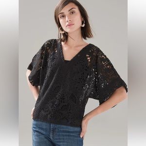 White House Black Market black lace kimono top in XS